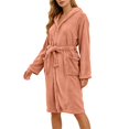 thumbnail image 4 of Gifts for Mom Bathrobe for Women Fleece Women's Nightgowns & Sleepshirts Oversize Cozy Women's Robes House Womens Robe Light Yellow, 4 of 9