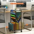 thumbnail image 5 of 8 Tier Rolling File Cart With Hanging Folder Organizer, Mobile 2 Sides Access Bookcase, Beside/Under Desk Cart With Wheels for Office Home School Organization, 5 of 7