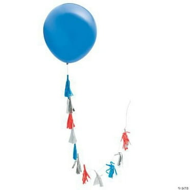 Patriotic 36" Latex Balloon with Tassel, Fourth of July, Party Decor, 2 Pieces