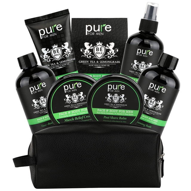 Cesta de regalo de spa para hombres, juego de regalo para baño y cuerpo. ¡Cesta de spa para hombres para regalos navideños para él! (SG)