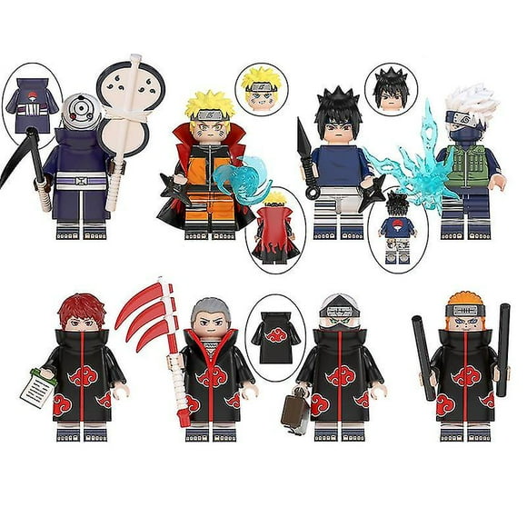 2023-naruto Brick Toys Set Of 8 Cartoon Action Figures Minifigure Building Blocks Toy