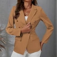 thumbnail image 2 of SWSMCLT Women's Fashion Crop Thin Casual Business Long Sleeve Blazer Soft Top Fall Fitted Winter Casual Blazer Jacket Mustard Yellow Small, 2 of 4