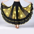 thumbnail image 4 of Gibobby faldas para mujer mujer, media falda de encaje, falda de baile, falda de práctica de salón, falda de rendimiento(Amarillo, Talla única), 4 of 5
