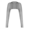 thumbnail image 6 of Lovskoo 2024 Cropped Cardigan Sweaters for Women Open Front Ladies Solid Color Short Long Sleeve Jacket Knit Tops Gray, 6 of 6