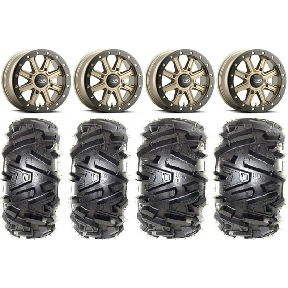 ITP Inertia Beadlock 14" Wheels Bronze  40mm 28" Moto MTC Tires Polaris RZR XP 1000 / PRO XP / Ranger XP 900/1000