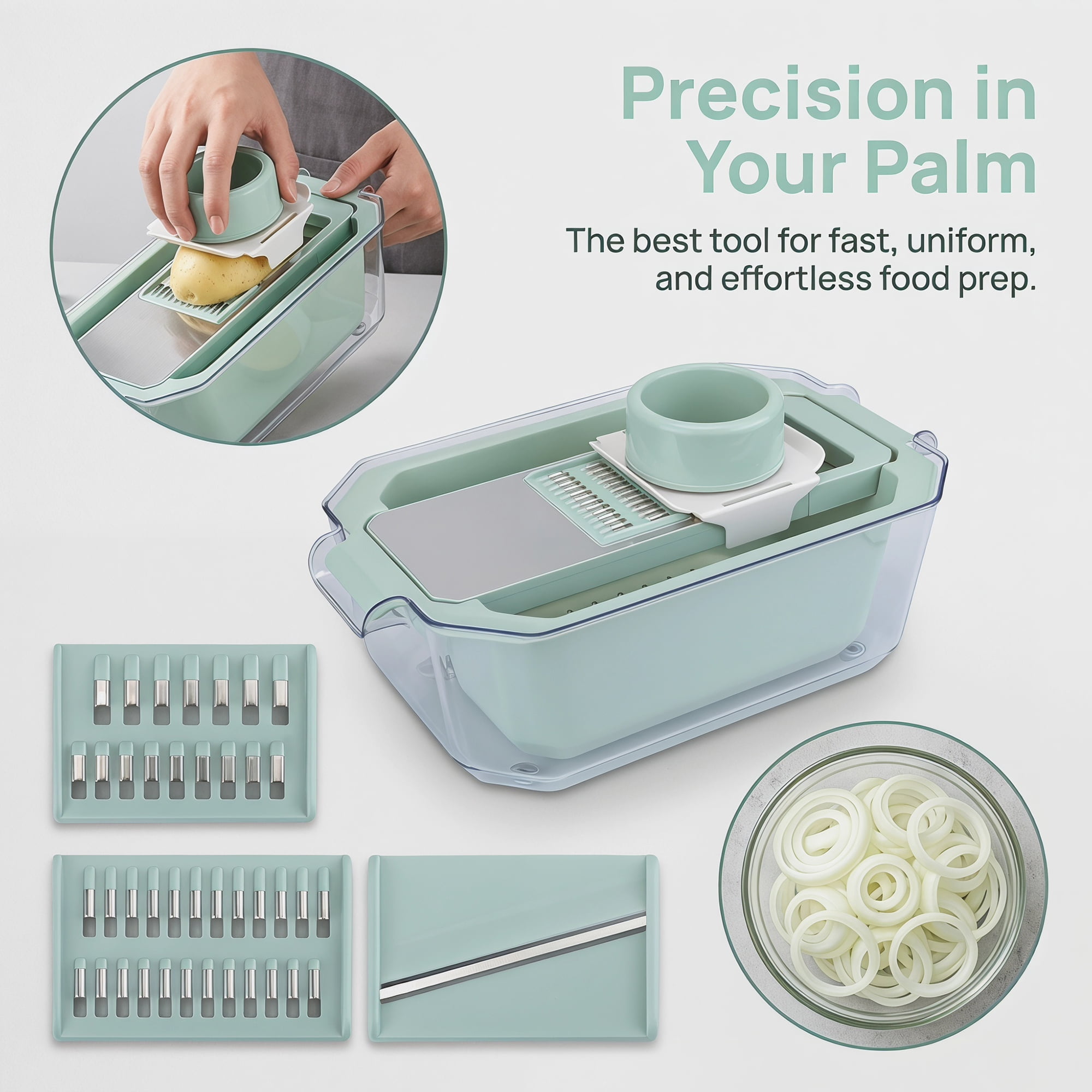 Unique Bargains All-in-One Kitchen Slicer and Chopper for Cooking 3 in 1(C) 13.6x8.3in