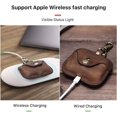 thumbnail image 4 of Funda para auriculares de piel auténtica color café, compatible con AirPods Pro, funda de viaje de piel suave y duradera con llavero, 4 of 5