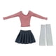 thumbnail image 1 of Conjunto de manga larga para mujer, modelo móvil, top de tubo, escala 1:6 rosa, 1 of 9