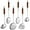 Silver 6, variant on Stainless Steel Kitchen Utensils Set with Wood Handle, 18/10 Metal Cooking Utensils Set, 6-Piece - Spatula, Spoon, Ladle, Skimmer, Slotted Spoon, Pasta Server (Dishwasher Safe)