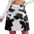 thumbnail image 2 of Cowhide Mini Skirt 90s aesthetic Miniskirt woman, 2 of 7