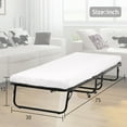 Folding Bed Frame with Wheel, Rollaway Bed with Mattress for Adults