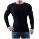 thumbnail image 1 of Hombres Casual Sólido Cuello Redondo Jersey Suéter de Manga Larga Slim Fit Bottoming Knit Top Pompotops oipoqjl34504, 1 of 6