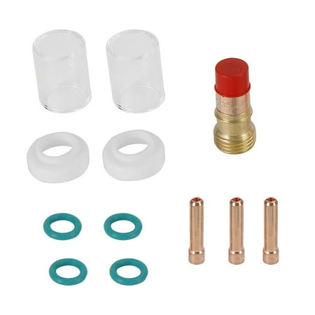 

12 Pcs Tig Welding Torch Stubby Gas Lens Glass Cup Kit for Wp-17/18/26