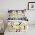 thumbnail image 5 of Purple Wisteria Comforter Set Dragonfly Floral Bedding Set,Violets Leave Down Comforter Srustic Farmhouse Animals Bed Set, 5 of 7