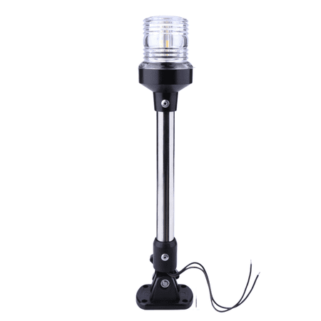 12 Inches Anchor Light Boat Stern Light Waterproof IP67, White Fold Down Marine Navigation Lights for Boats LED for Pontoon, Jon Boat and Bass Boats (12-24V)