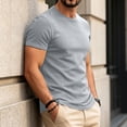 thumbnail image 4 of Trgacdwlo Mens Short Sleeve Shirts Crew Neck Workout Shirts for Men Athletic Outdoor Lightweight Casual Mens Big and Tall Shirts Gray XL, 4 of 5