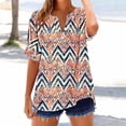 thumbnail image 2 of GERsome Short Sleeve T Shirts for Women Button V Neck Tops Casual Floral Tees Lightweight Soft Loose Fit Summer Shirts, Sizes S-2XL, 2 of 5