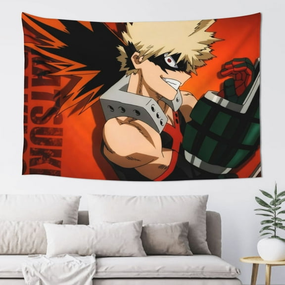 My Hero Academia Bakugo Katsuki Tapestry Wall Hanging Home Decoration Wall Blanket Dormitory Living Room Bedroom Backdrop Poster( 60x40inch)