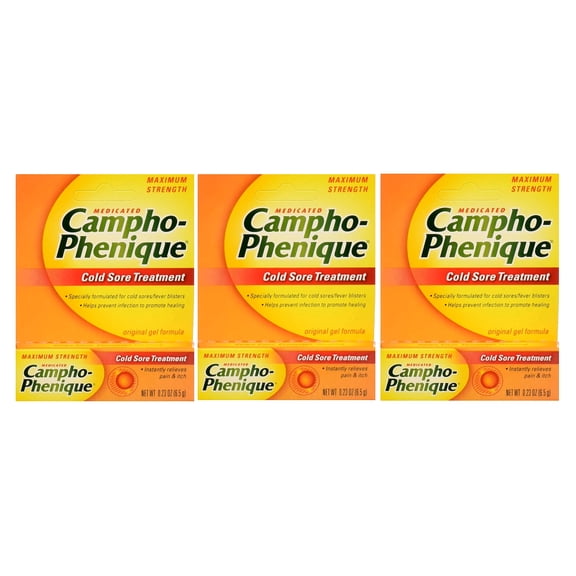 Campho Phenique Medicated Cold Sore Treatment, 0.23 oz, 3 Pack