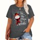 thumbnail image 1 of Camisetas de Navidad para mujer, Tops con estampado de dibujos animados de Papá Noel, camisetas de manga corta con cuello redondo, ropa informal de fiesta, Tops de gran tamaño para mujer, 1 of 5