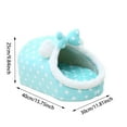 thumbnail image 2 of Winter Plush Slipper Cat Bed - Warm & Cozy Semi-Enclosed Pet Bed with Removable Cushion, Bowknot & Pom-Poms for Cats and Small, 2 of 5