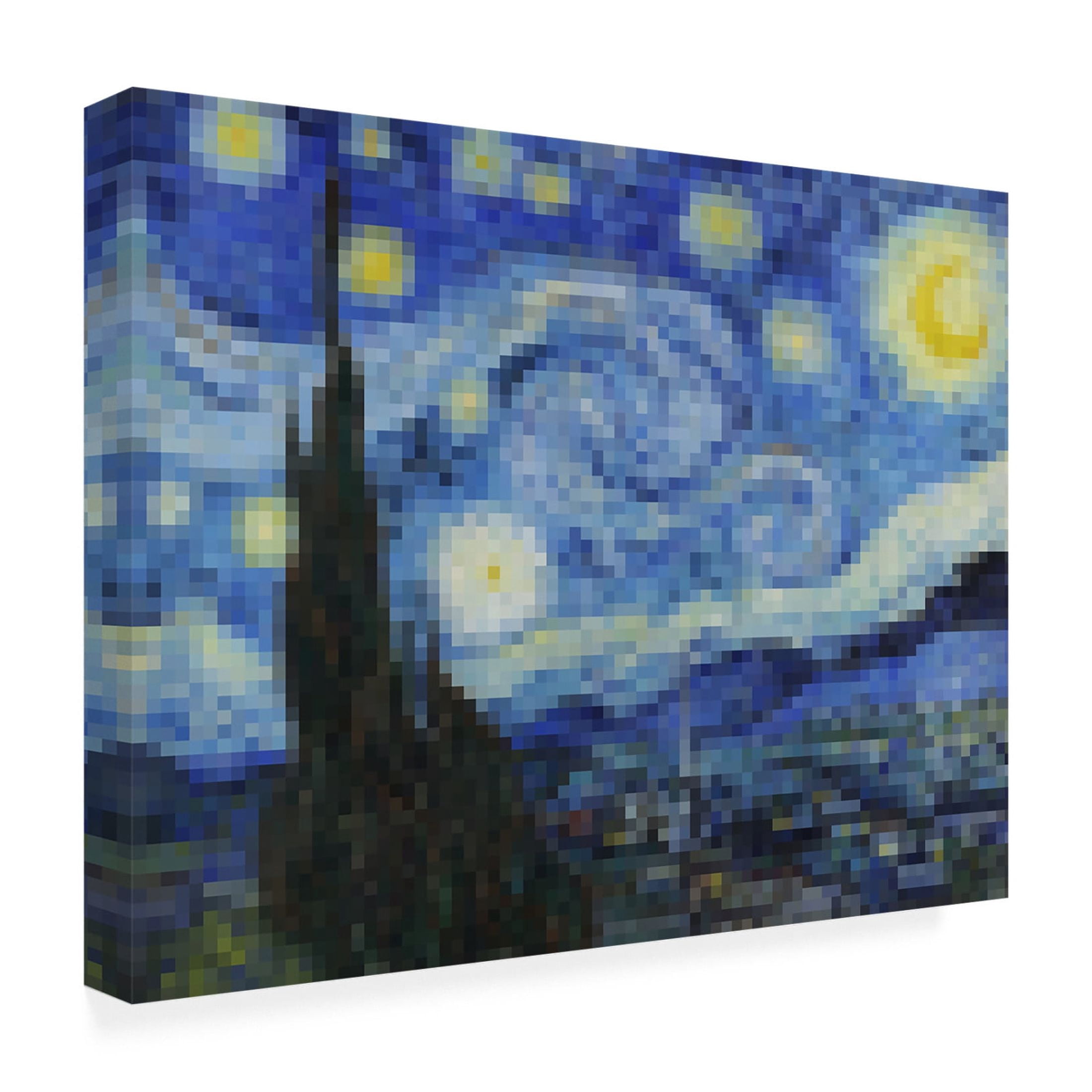 Trademark Fine Art Vincent Van Gogh  Pixelated Starry Night Canvas Wall Art