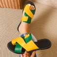 thumbnail image 3 of Flip Flops for Women Color Block Strappy Flat Sandals Lightweight Casual Slip on Summer Beach Shoes Green Size 8, 3 of 7