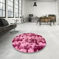 thumbnail image 3 of Ahgly Company Indoor Square Abstract Hot Pink Abstract Area Rugs, 5' Square, 3 of 6