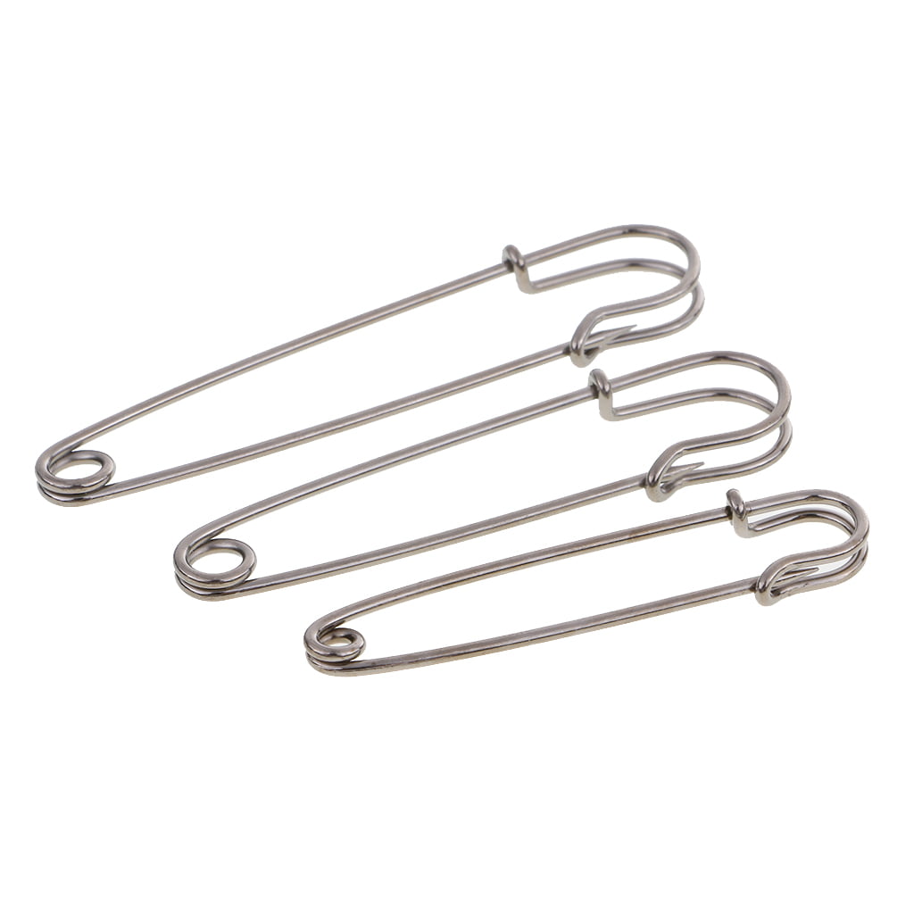 3pcs Heavy Stainless Steel Safety Pins For Ceiling Skirts Grey Black ...