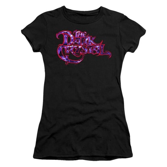 Dark Crystal/Collage Logo S/S Junior Women's T-Shirt Sheer Black