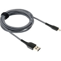 onn 6ft Micro-USB to USB Braided Charging Cable, Black