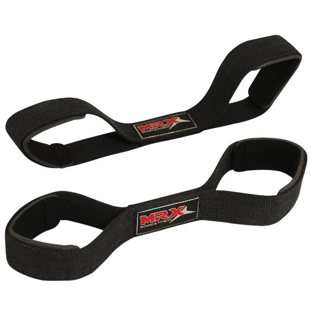 MRX WEIGHT LIFTING STRAPS FIGURE "8" BLACK