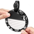 thumbnail image 2 of Black and White Easter 2Pcs PU Leather Round Luggage Tags with Privacy Cover and Name ID Tag for Suitcase, Handbags, Backpacks, School Bags, 2 of 6