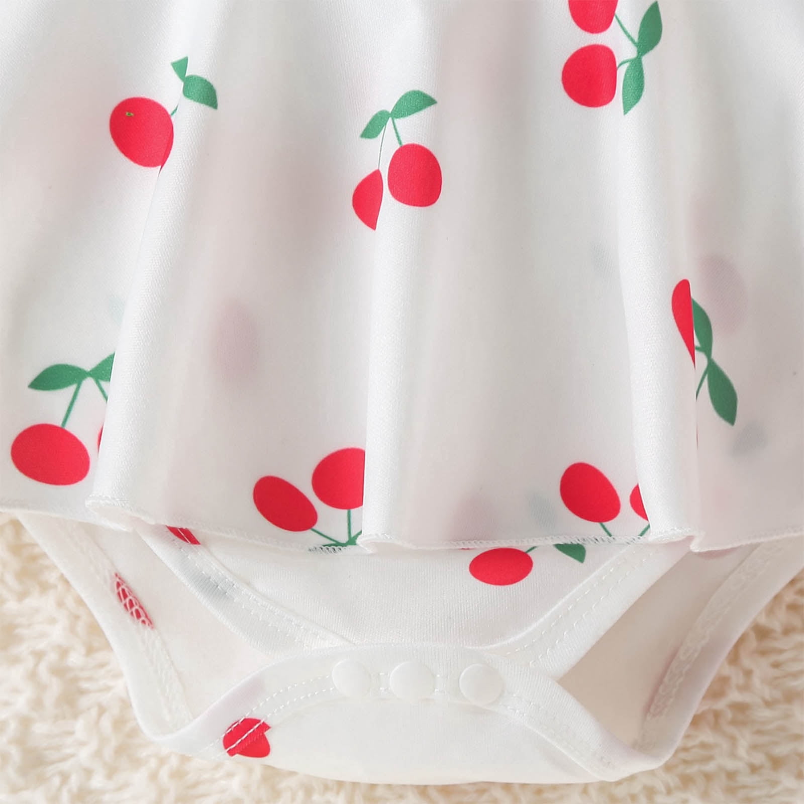 Faraee Baby Girl Summer Clothes Ruffle Romper Short Sleeve Bodysuit Bow Hairband Socks Newborn Infant Cute Outfits (6-9M,Red)