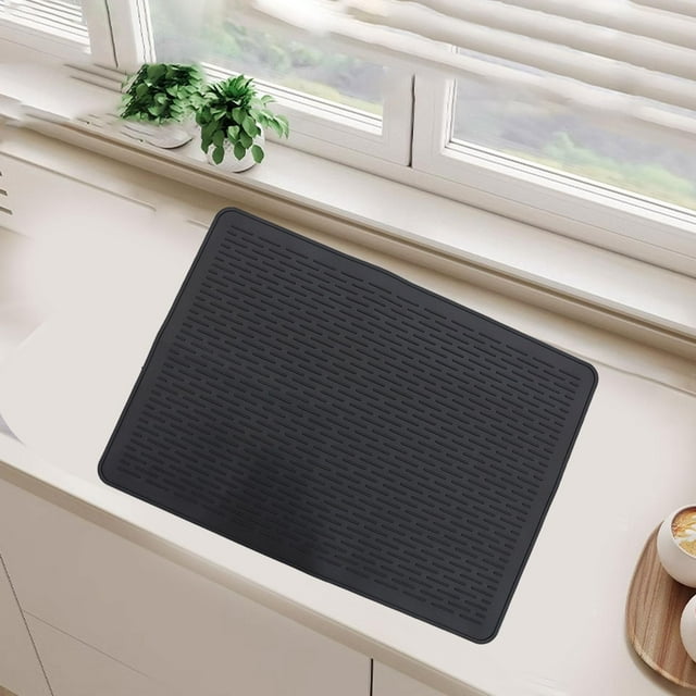 Estufa de cubierta superior estufa de silicona para estufas eléctricas accesorios de cocina resistente al calor de de vidrio fácil de limpiar Grano recto negro