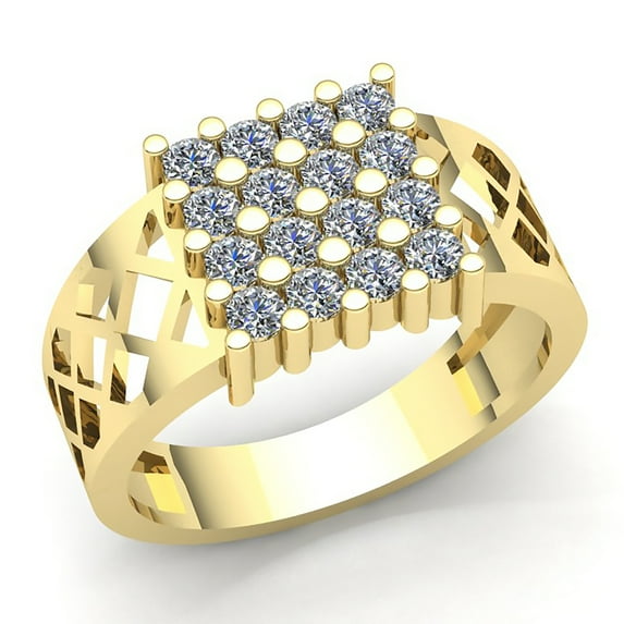 1ctw Round Brilliant Cut Mens Cluster Anniversary Wedding Band Solid 18K Rose, White or Yellow Gold G SI1