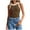 Brown, variant on fatyb Women's Ribbed Tank Tops High Neck Sleeveless Basic Shirts Color Block Casual Slim Womens Blouses