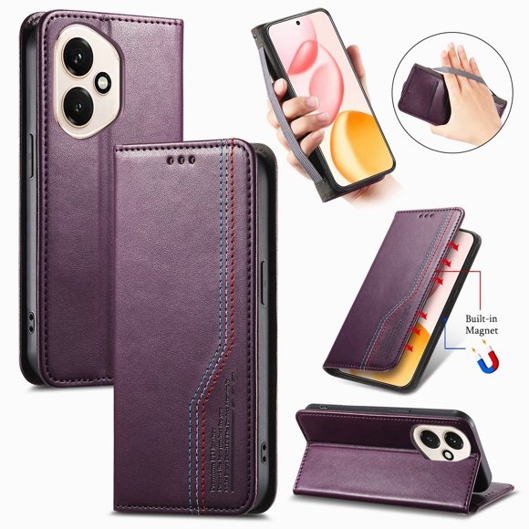 Compatible with GANGXUN Honor 400 Wallet Case, Retro Leather Flip Cover with Card Holder,Anti-Slip,Wrist Strap