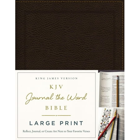Antique Leather Journals - KJV, Journal the Word Bible, Large Print, Bonded Leather, Brown, Red Letter Edition : Reflect, Journal, or Create Art Next to Your Favorite Verses