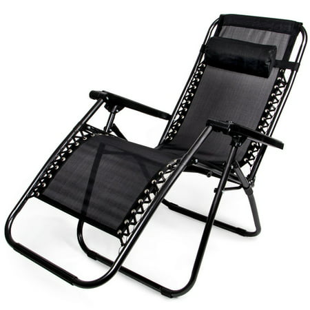 Brybelly Zero Gravity Folding Lounge Chair Black Walmart Com