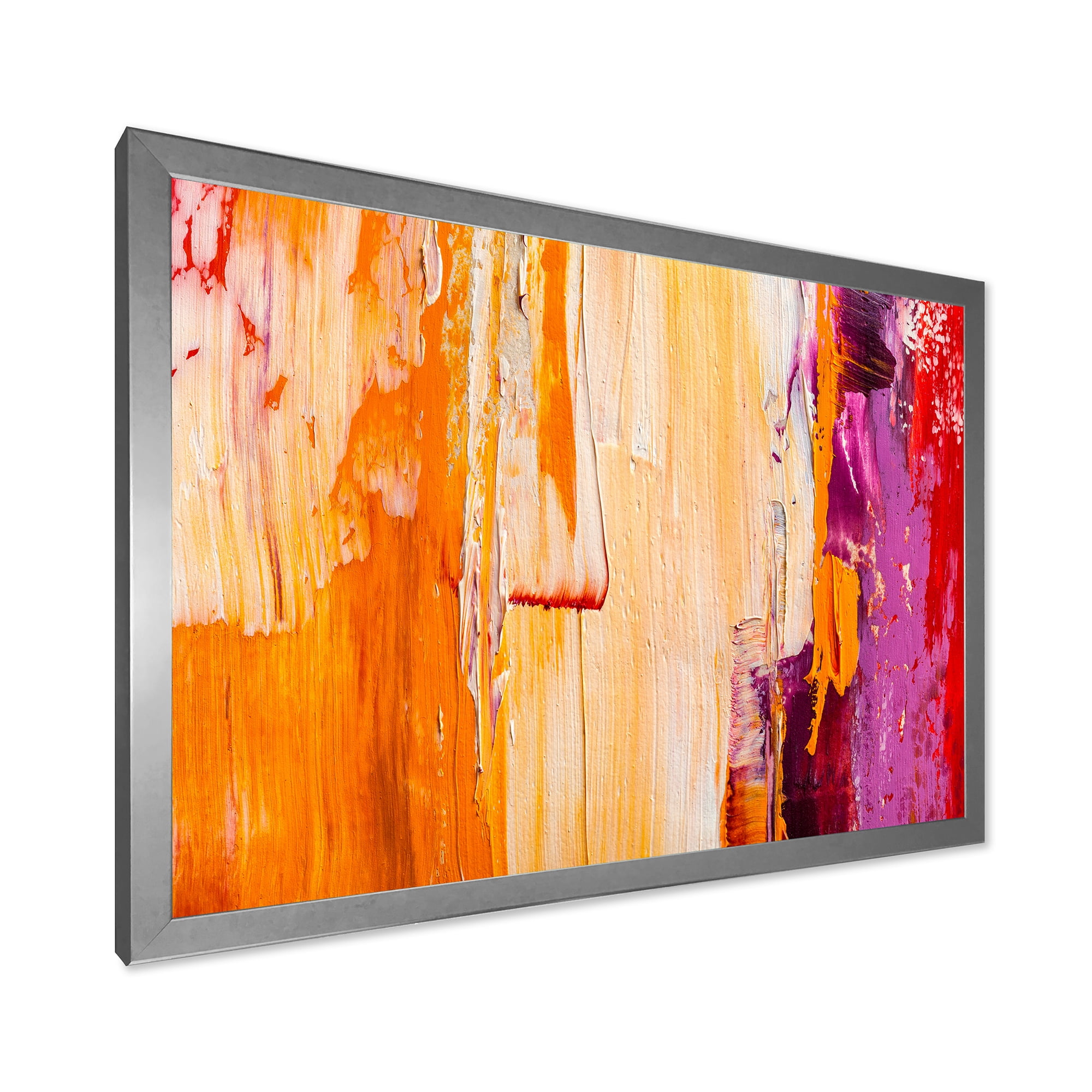 Designart 'Grunge Brown Abstract' Modern Framed Art Print