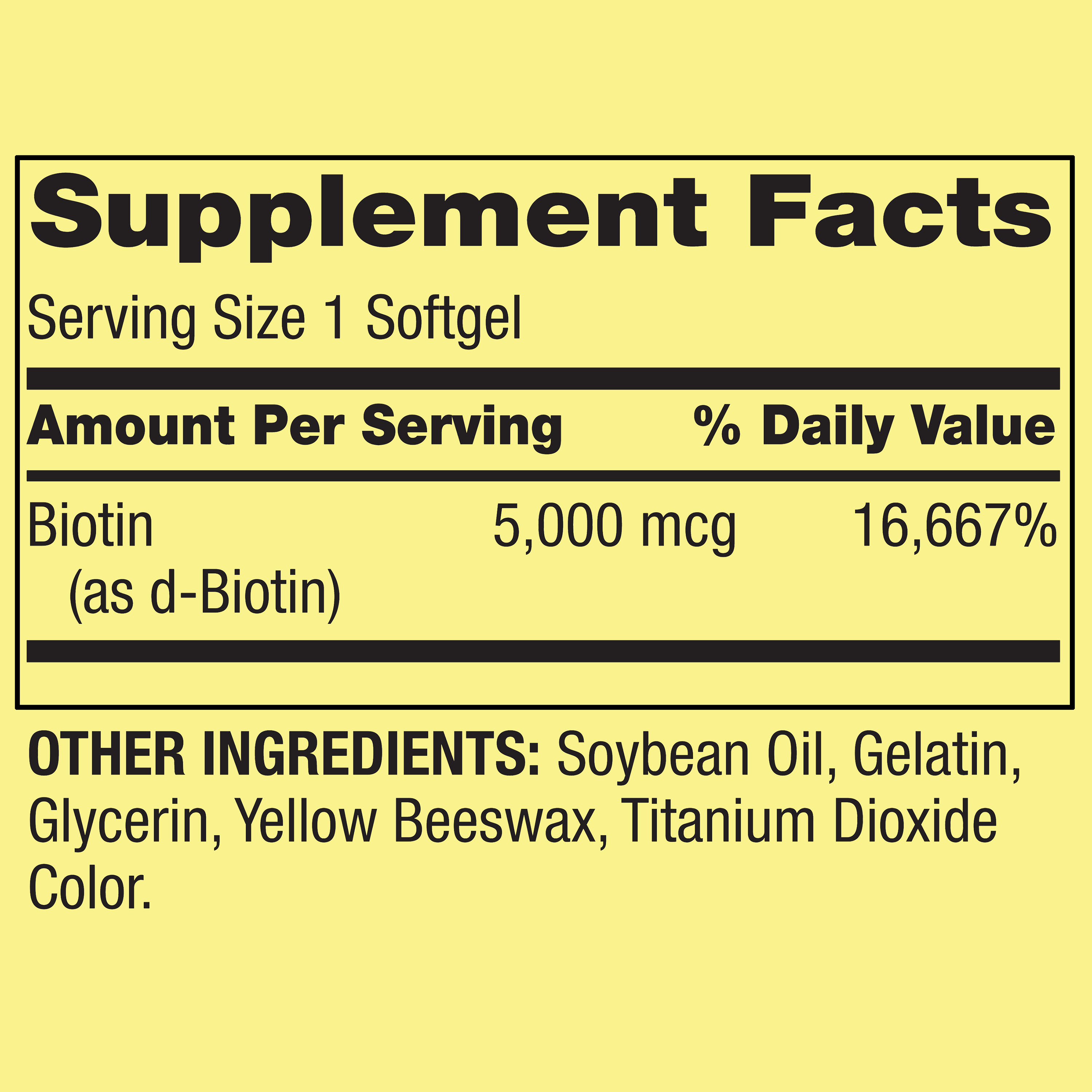Spring Valley Biotin Softgels Dietary Supplement, 5,000 mcg, 240 Count - image 8 of 16