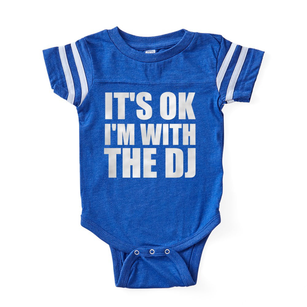 CafePress Its OK Im With The DJ Baby Football Bodysuit 324159547 