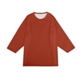 thumbnail image 7 of CIENVNSTG Men's Solid Color 3/4 Sleeve Tees-Classic Crew Neck Loose Fit Baseball T-Shirts Red 3XL, 7 of 7