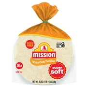 Mission Super Soft White Corn Tortillas, 30 Count