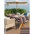 thumbnail image 5 of Outdoor Tablecloth with Umbrella Hole for Patio/Picnic/Party/Camping, Ombre Brown Waterproof Table Cloth Rectangle Table Cover Washable, Modern Abstract Waves Morocco Striped (60"x 102"), 5 of 8
