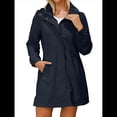 thumbnail image 2 of Chaqueta Impermeable para Mujer con Capucha, Abrigo Impermeable para Mujer, Cortavientos Azul Oscuro M, 2 of 8