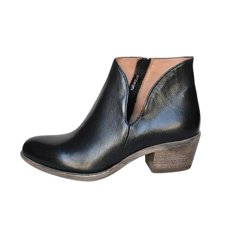 

Sentuca Fashion Women s Solid Casual Round Head Short Boots High Heel Shoe
