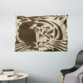 thumbnail image 1 of Tiger Tapestry, Abstract Big Jungle Cat Predator Feline Grunge Elements Safari Hunting Action Image, Wall Hanging for Bedroom Living Room Dorm Decor, 60W X 40L Inches, Tan Brown, by Ambesonne, 1 of 2