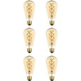 thumbnail image 2 of Elitco Lighting Nostalgic 6W 2000K Decorative Helix LED Light Bulb (Set of 6), 2 of 2